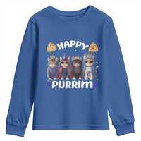 Purim Cat Youth Sweatshirt Happy Purrim Hamantash Cute Cat Costume