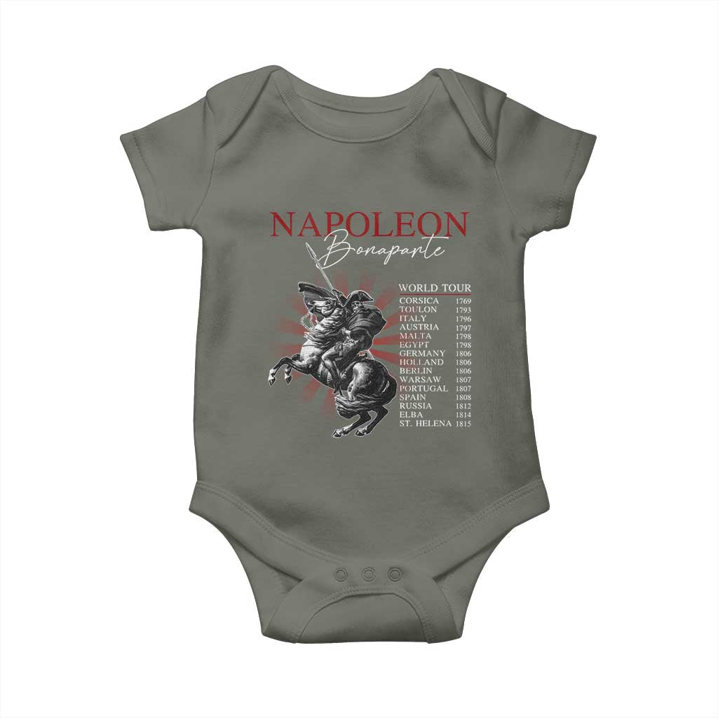Funny History Lover Baby Onesie Napoleon Bonaparte World Tour