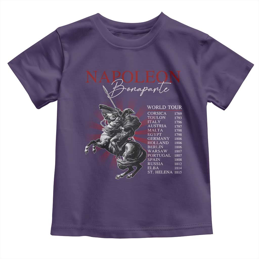 Funny History Lover Toddler T Shirt Napoleon Bonaparte World Tour
