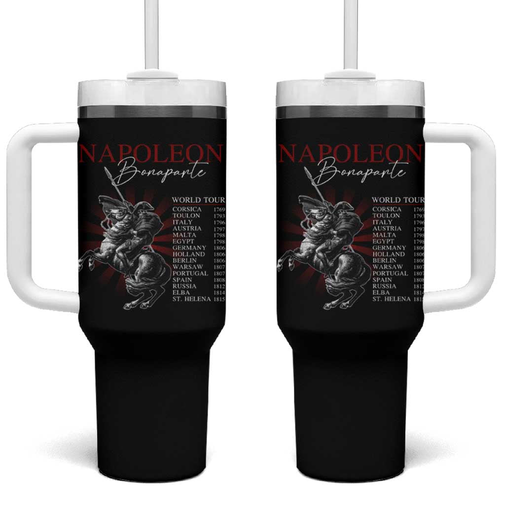 Funny History Lover Tumbler With Handle Napoleon Bonaparte World Tour