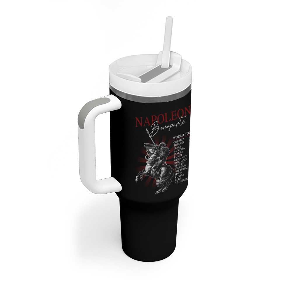 Funny History Lover Tumbler With Handle Napoleon Bonaparte World Tour