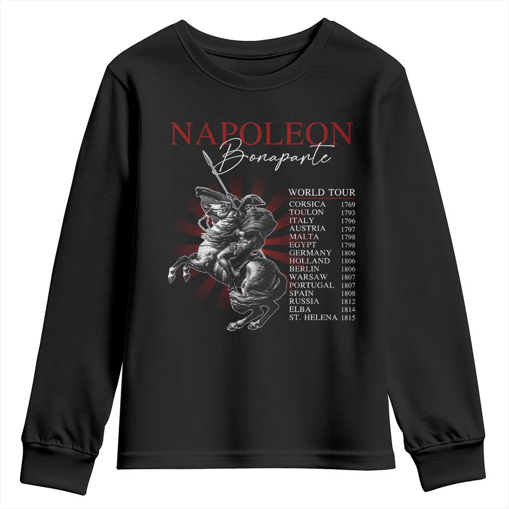 Funny History Lover Youth Sweatshirt Napoleon Bonaparte World Tour