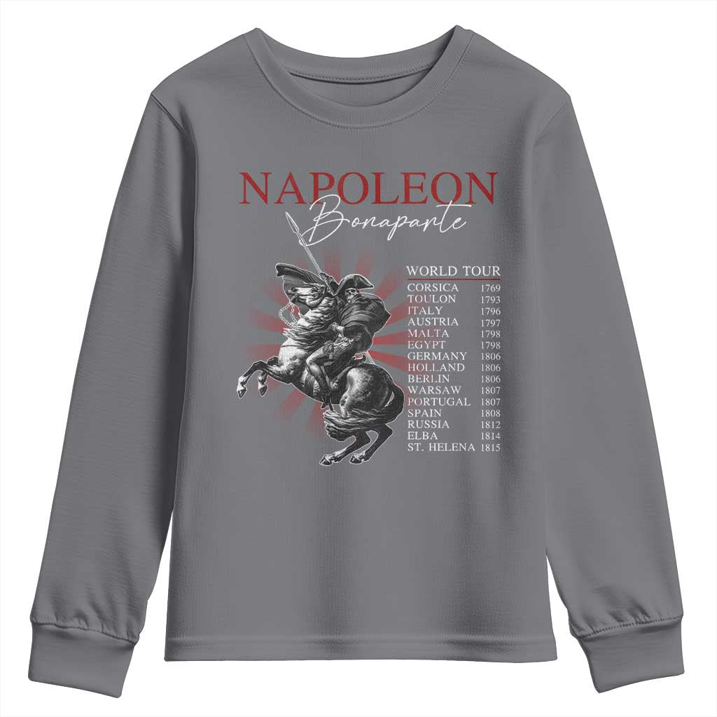 Funny History Lover Youth Sweatshirt Napoleon Bonaparte World Tour