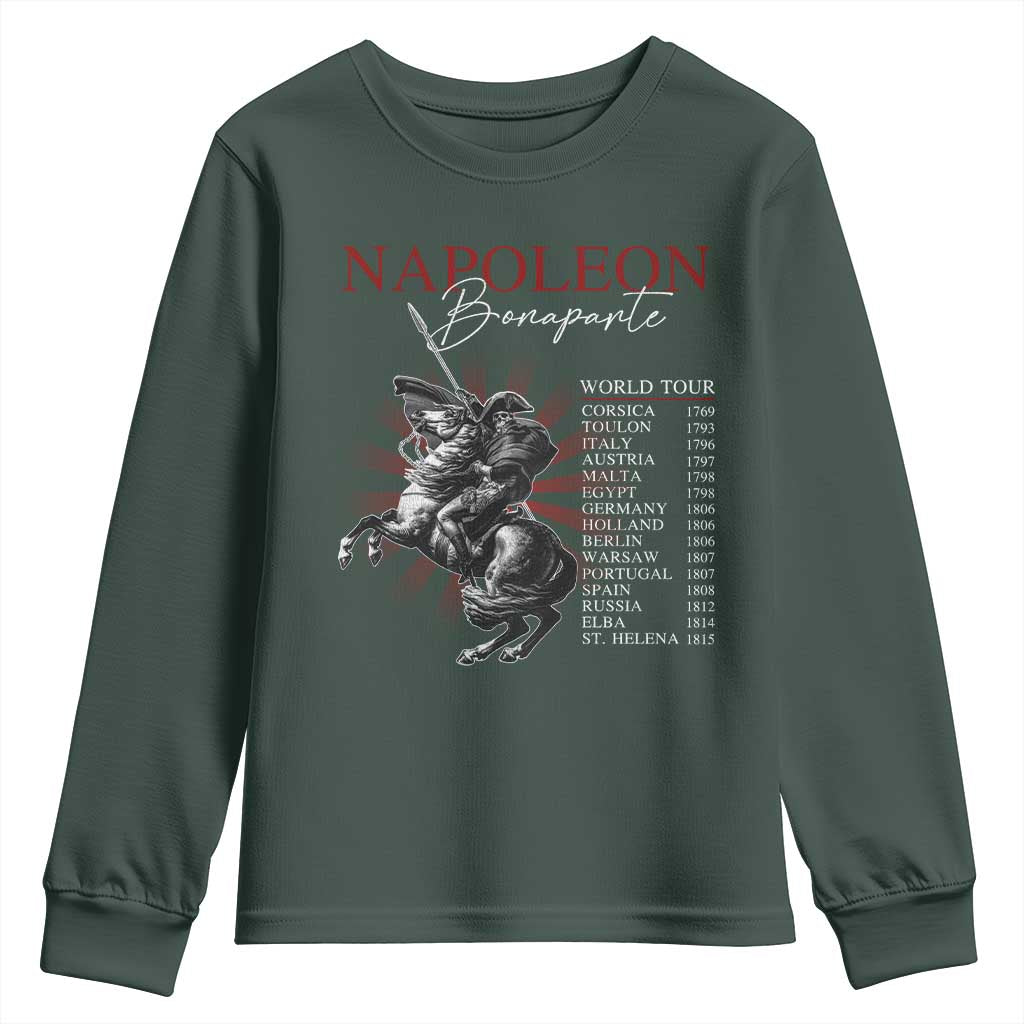 Funny History Lover Youth Sweatshirt Napoleon Bonaparte World Tour