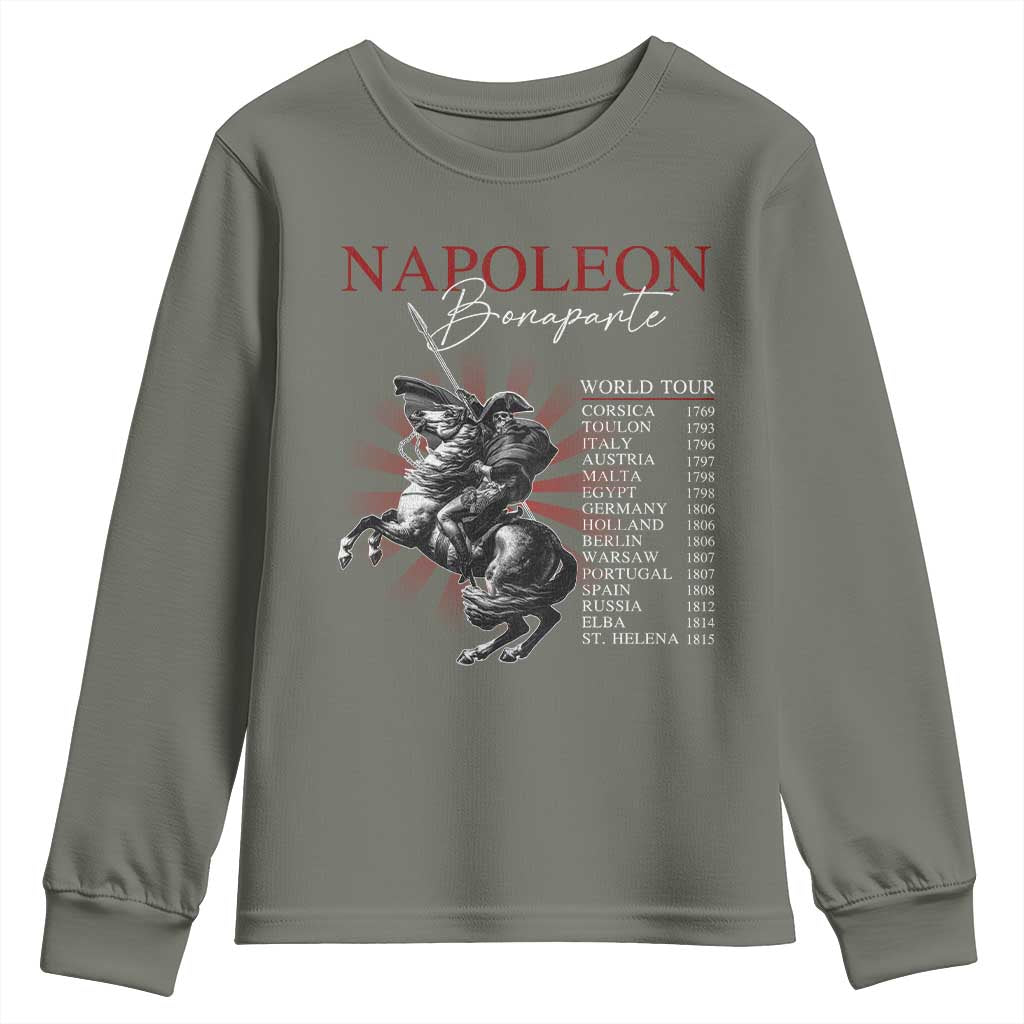 Funny History Lover Youth Sweatshirt Napoleon Bonaparte World Tour