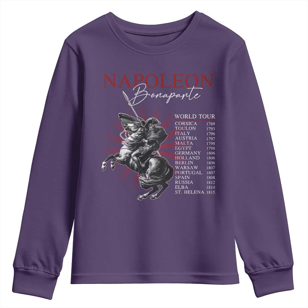 Funny History Lover Youth Sweatshirt Napoleon Bonaparte World Tour