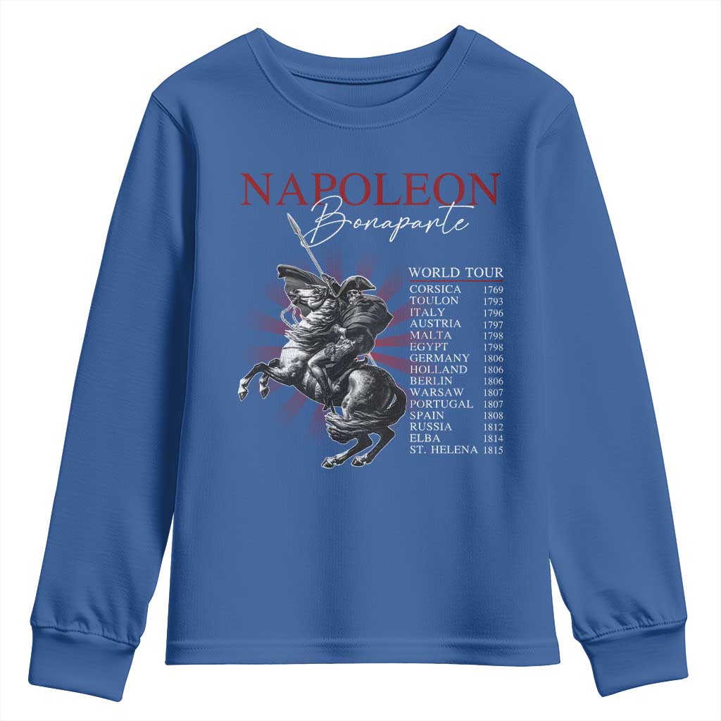 Funny History Lover Youth Sweatshirt Napoleon Bonaparte World Tour