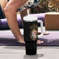 Satirical Funny History Jokes Tumbler With Handle It's Good To Be The King
