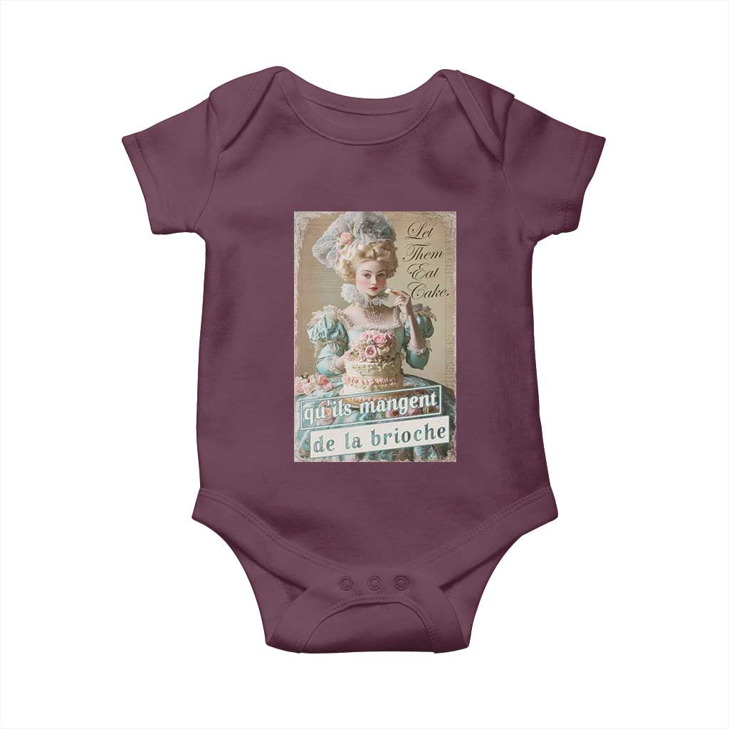 Satirical Funny History Jokes Baby Onesie Let Them Eat Cake Marie Antoinette Queen of France