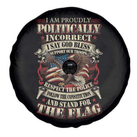 American Patriotism Spare Tire Cover Proudly Politically Incorrect God Bless America Support Troops