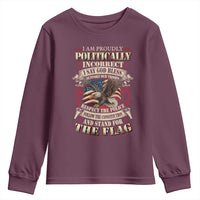 American Patriotism Youth Sweatshirt Proudly Politically Incorrect God Bless America Support Troops