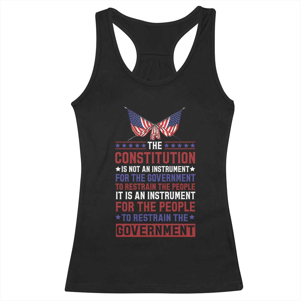 American Patriotism Racerback Tank Top The Constitution Is An Instrument