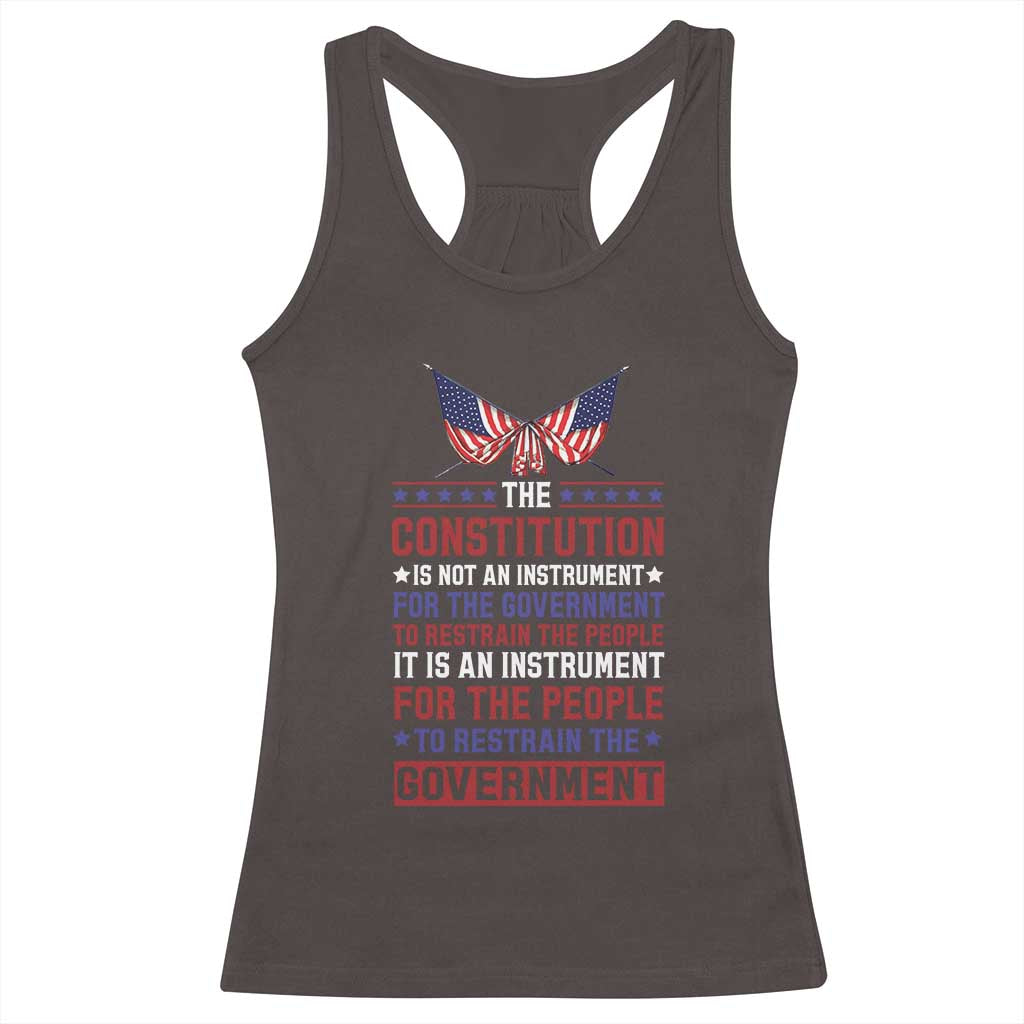 American Patriotism Racerback Tank Top The Constitution Is An Instrument