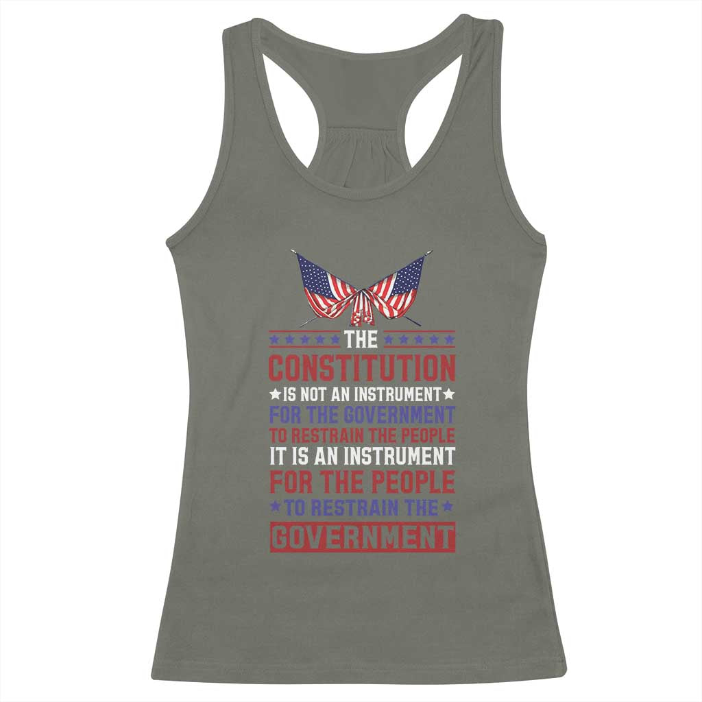 American Patriotism Racerback Tank Top The Constitution Is An Instrument