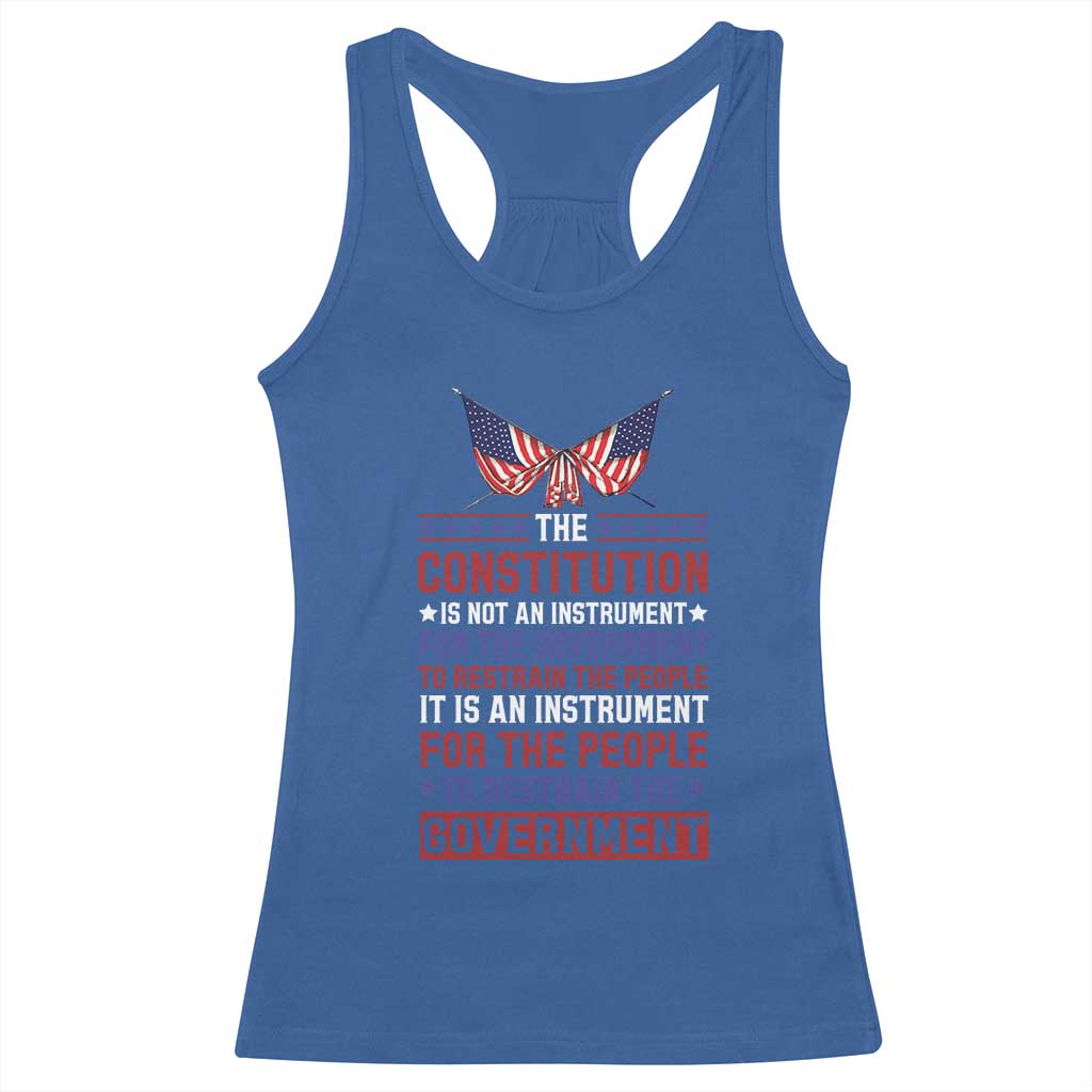 American Patriotism Racerback Tank Top The Constitution Is An Instrument