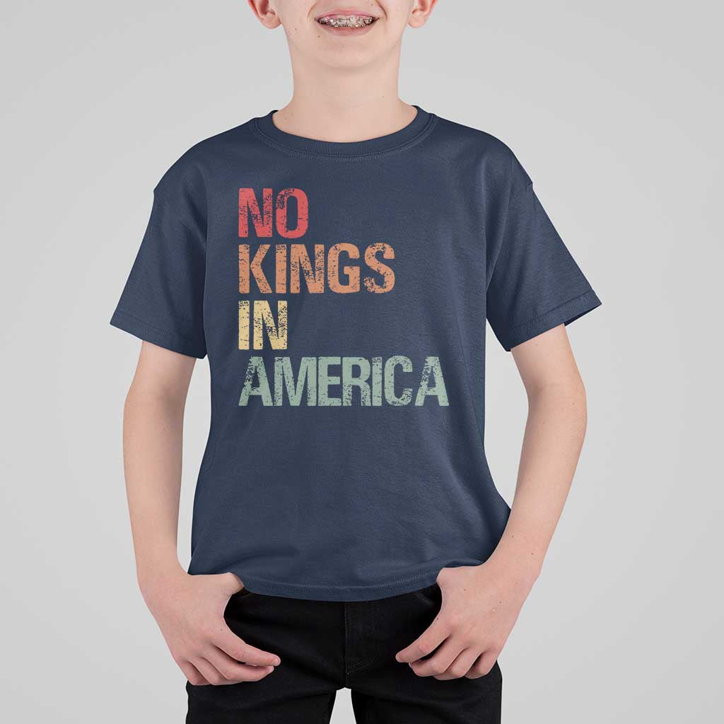 Retro No Kings in America T Shirt For Kid