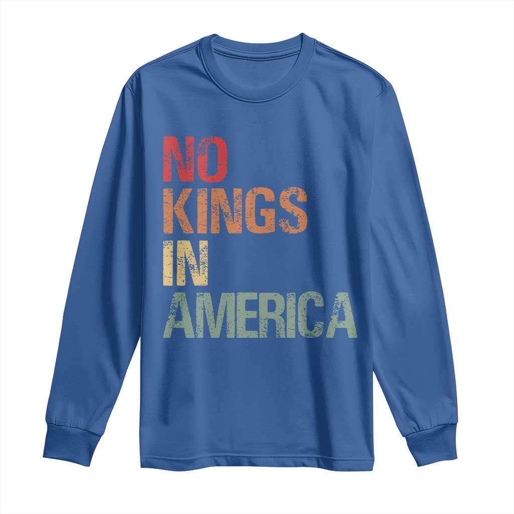 Retro No Kings in America Long Sleeve Shirt