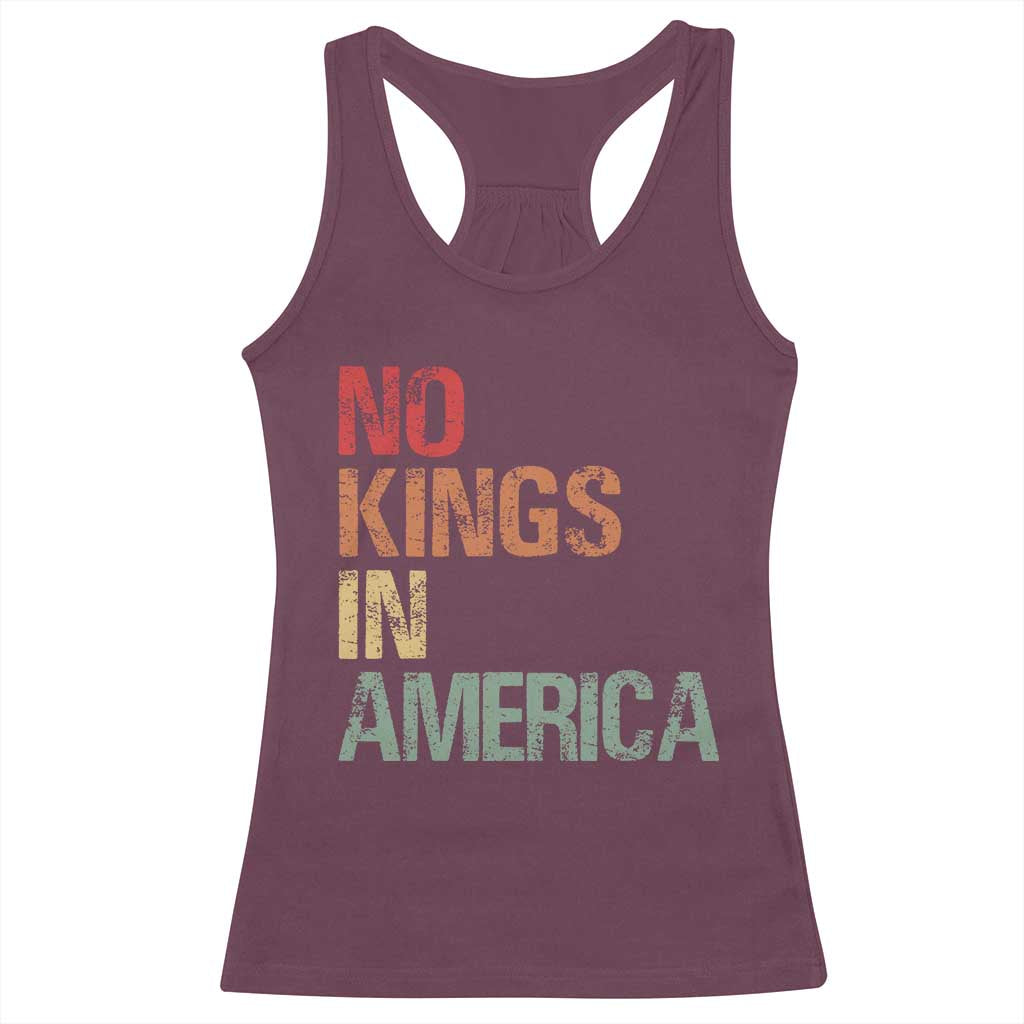Retro No Kings in America Racerback Tank Top