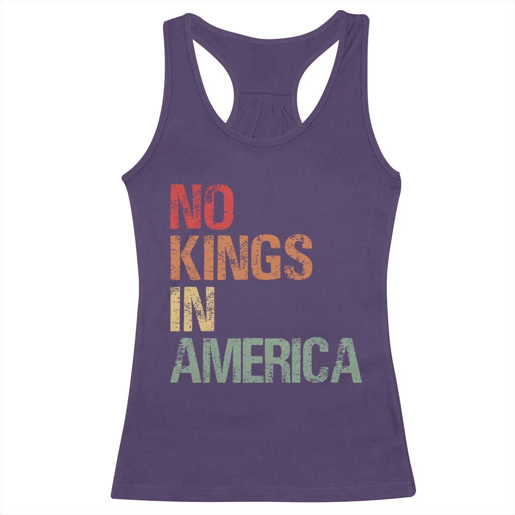 Retro No Kings in America Racerback Tank Top