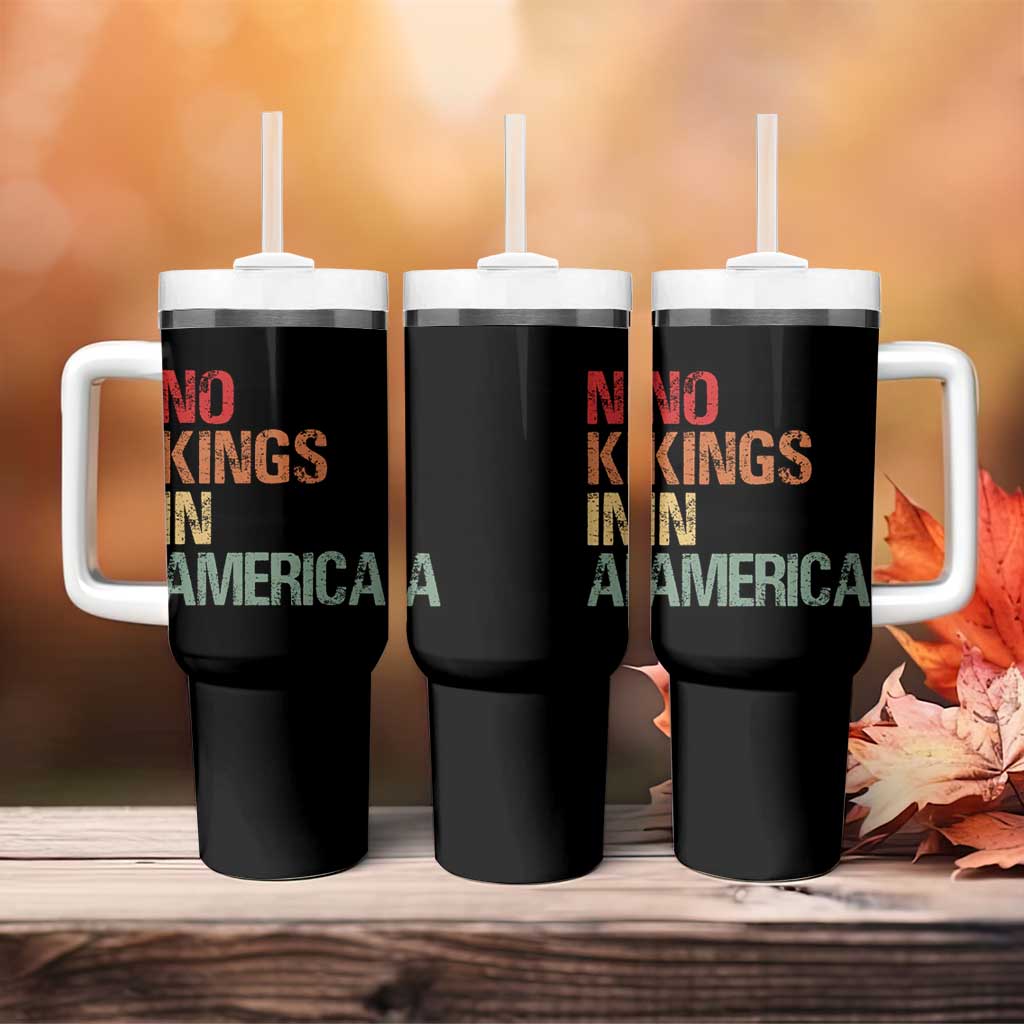 Retro No Kings in America Tumbler With Handle