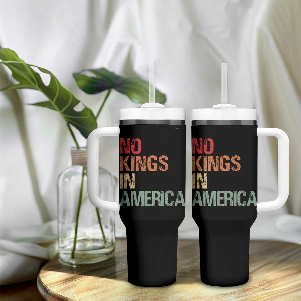Retro No Kings in America Tumbler With Handle