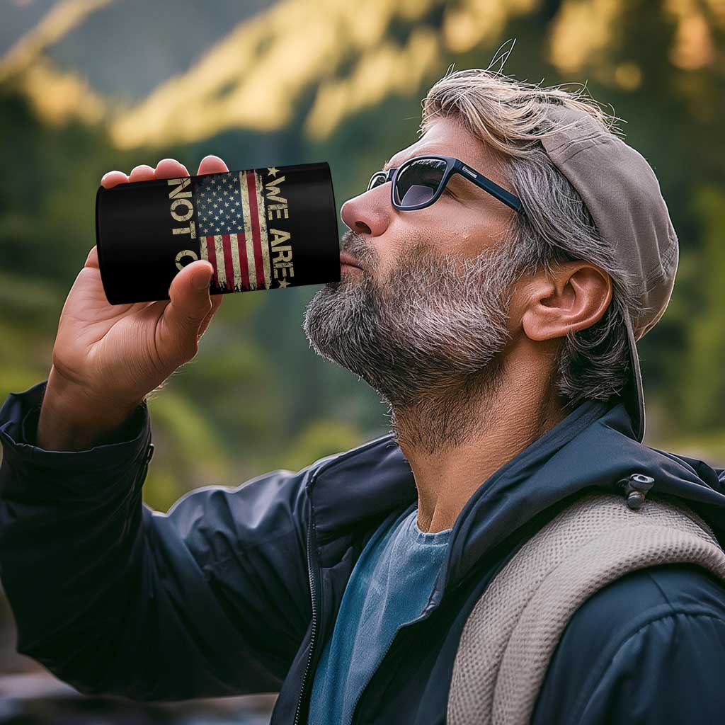 We Are Not Ok American Flag Upside Down 4 in 1 Can Cooler Tumbler