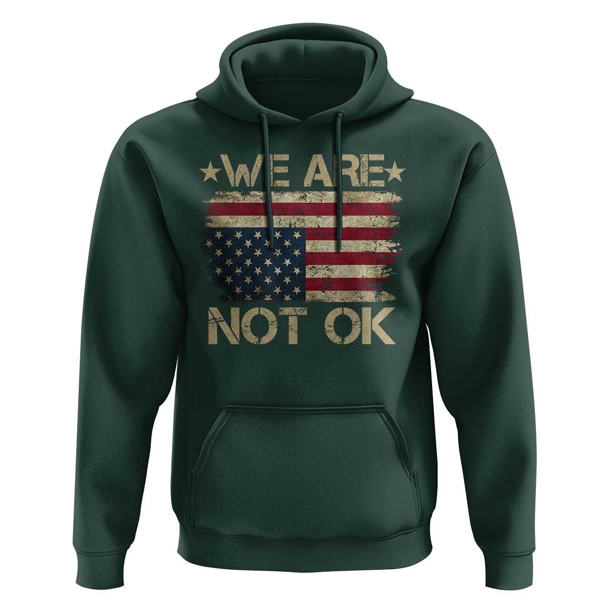 We Are Not Ok American Flag Upside Down Hoodie