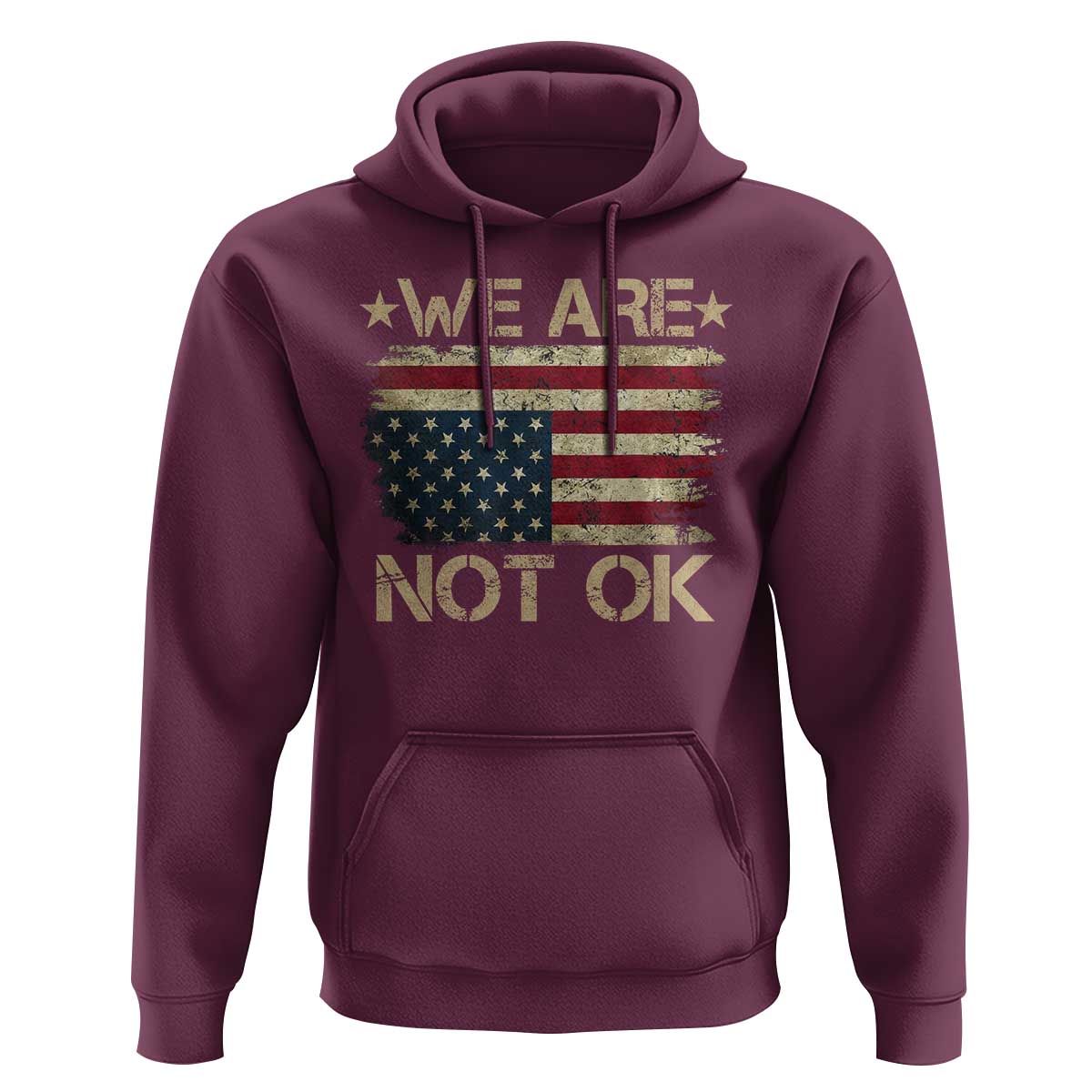 We Are Not Ok American Flag Upside Down Hoodie