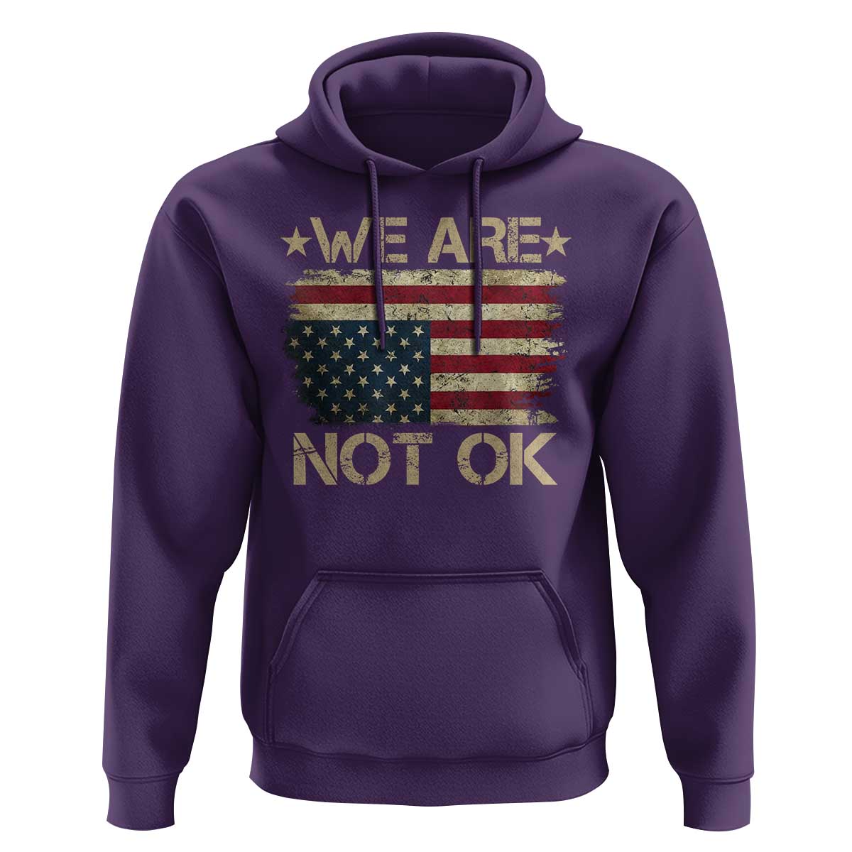 We Are Not Ok American Flag Upside Down Hoodie