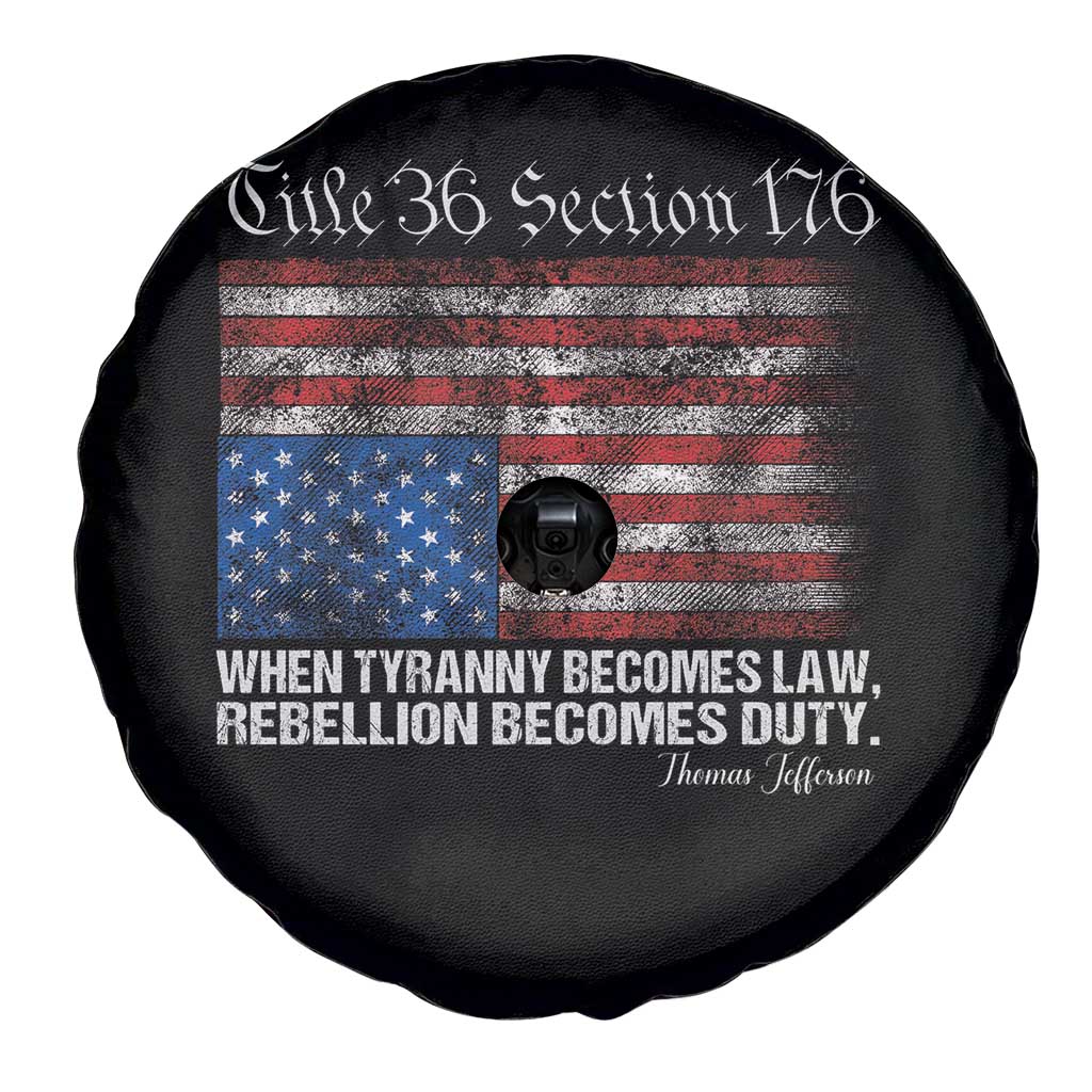 American Flag Upside Down Thomas Jefferson Spare Tire Cover When Tyranny Becomes Law Rebellion Becomes Duty