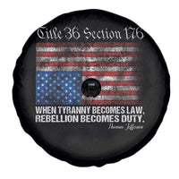 American Flag Upside Down Thomas Jefferson Spare Tire Cover When Tyranny Becomes Law Rebellion Becomes Duty