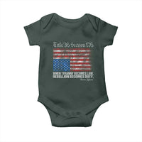 American Flag Upside Down Thomas Jefferson Baby Onesie When Tyranny Becomes Law Rebellion Becomes Duty