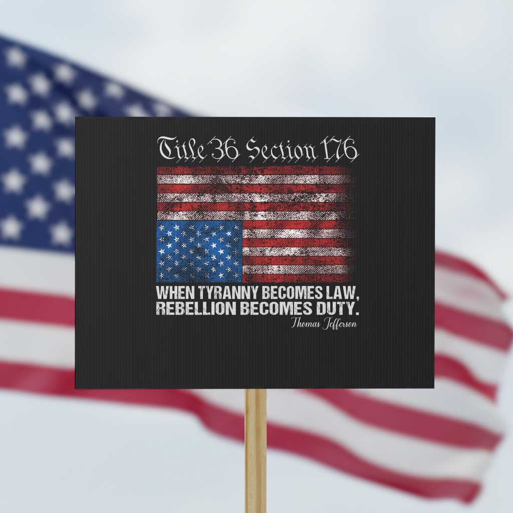 American Flag Upside Down Thomas Jefferson Protest Sign When Tyranny Becomes Law Rebellion Becomes Duty - Wonder Print Shop