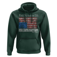 American Flag Upside Down Thomas Jefferson Hoodie When Tyranny Becomes Law Rebellion Becomes Duty