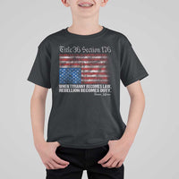 American Flag Upside Down Thomas Jefferson T Shirt For Kid When Tyranny Becomes Law Rebellion Becomes Duty