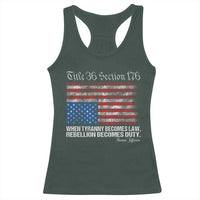 American Flag Upside Down Thomas Jefferson Racerback Tank Top When Tyranny Becomes Law Rebellion Becomes Duty