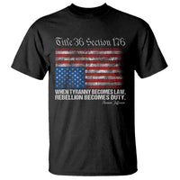 American Flag Upside Down Thomas Jefferson T Shirt When Tyranny Becomes Law Rebellion Becomes Duty