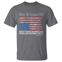 American Flag Upside Down Thomas Jefferson T Shirt When Tyranny Becomes Law Rebellion Becomes Duty