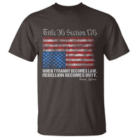 American Flag Upside Down Thomas Jefferson T Shirt When Tyranny Becomes Law Rebellion Becomes Duty