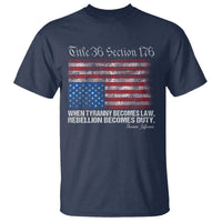 American Flag Upside Down Thomas Jefferson T Shirt When Tyranny Becomes Law Rebellion Becomes Duty
