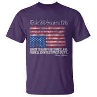 American Flag Upside Down Thomas Jefferson T Shirt When Tyranny Becomes Law Rebellion Becomes Duty