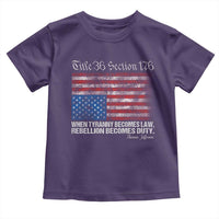 American Flag Upside Down Thomas Jefferson Toddler T Shirt When Tyranny Becomes Law Rebellion Becomes Duty