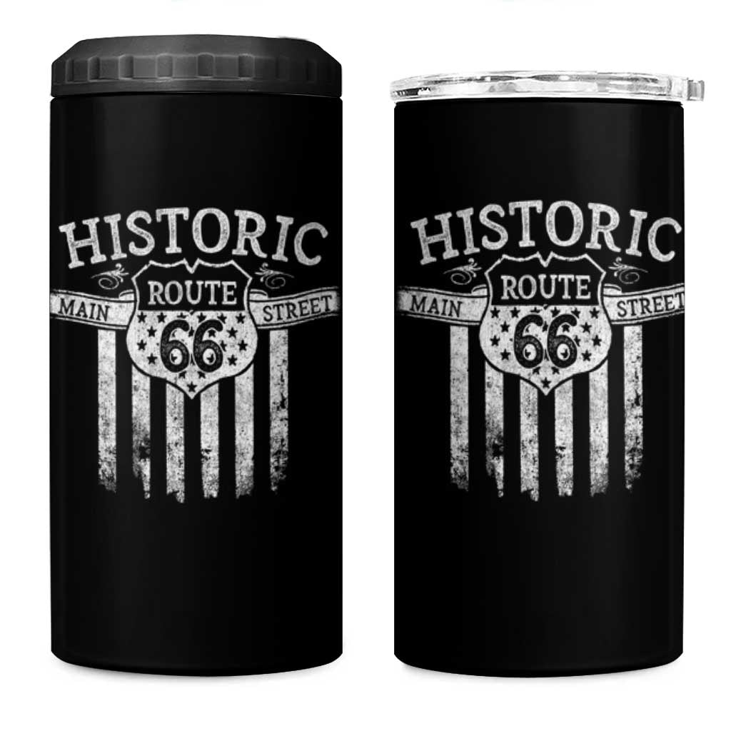 Historic Route 66 Highway 4 in 1 Can Cooler Tumbler Main Street Of America