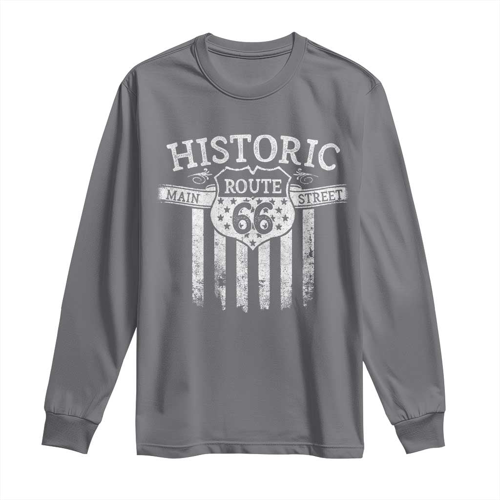 Historic Route 66 Highway Long Sleeve Shirt Main Street Of America