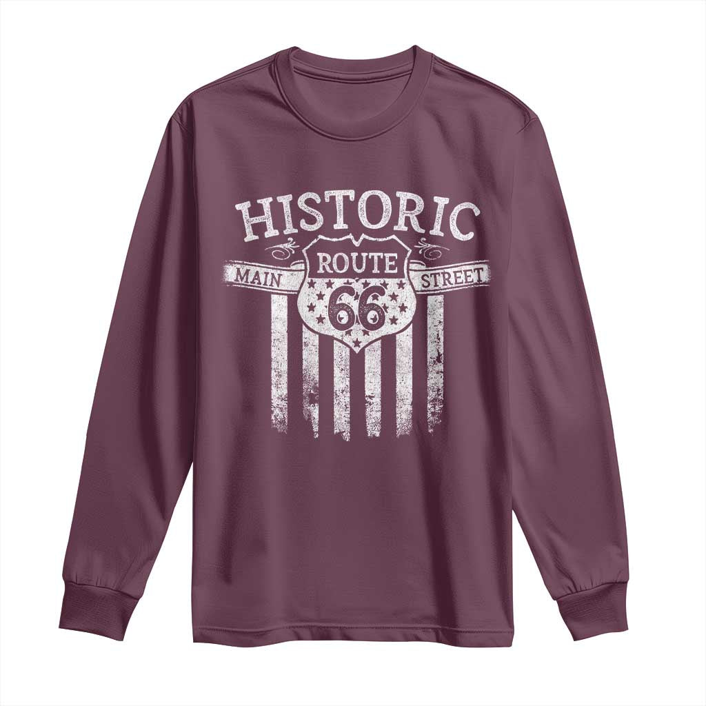 Historic Route 66 Highway Long Sleeve Shirt Main Street Of America