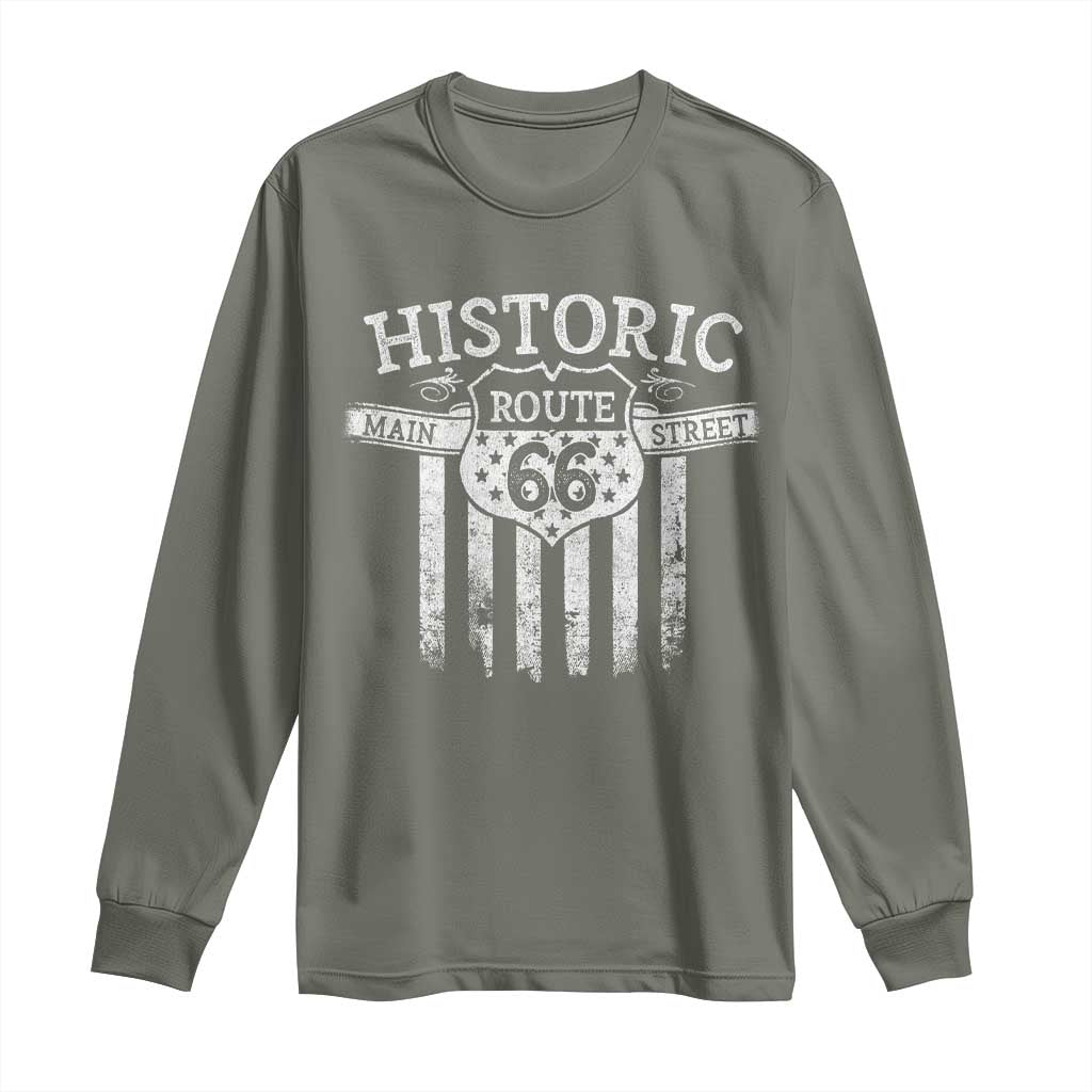 Historic Route 66 Highway Long Sleeve Shirt Main Street Of America