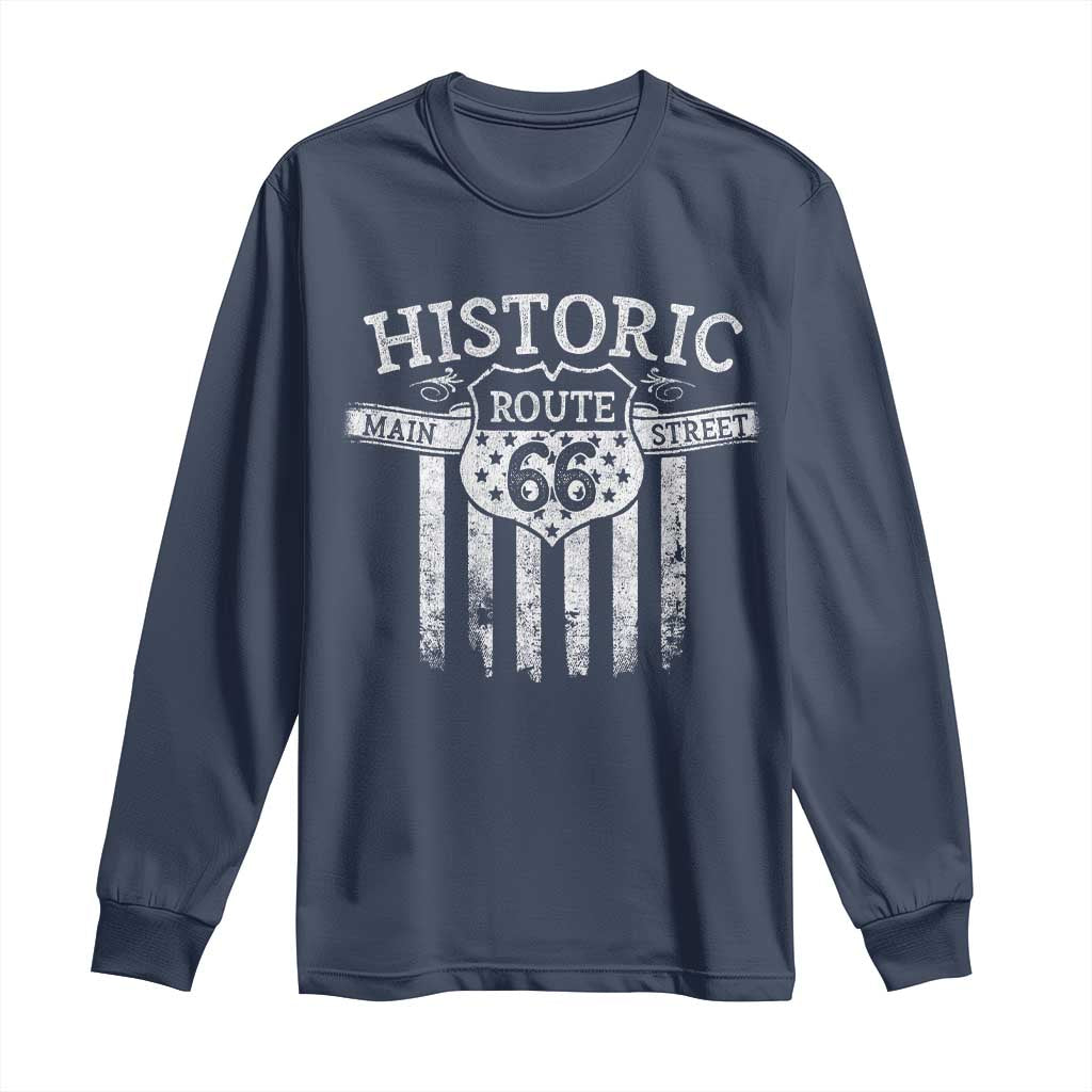 Historic Route 66 Highway Long Sleeve Shirt Main Street Of America