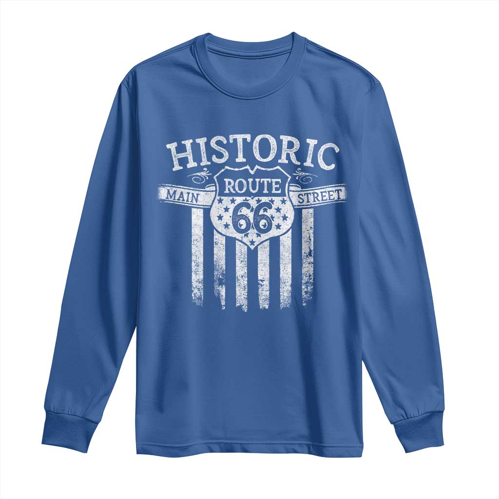 Historic Route 66 Highway Long Sleeve Shirt Main Street Of America