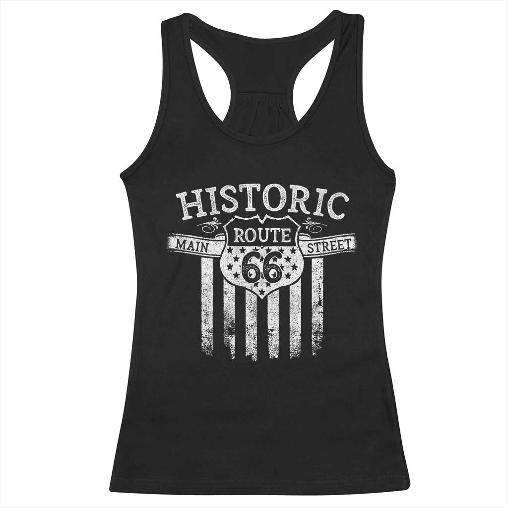 Historic Route 66 Highway Racerback Tank Top Main Street Of America