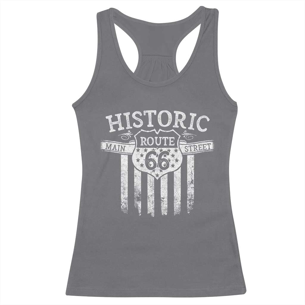 Historic Route 66 Highway Racerback Tank Top Main Street Of America